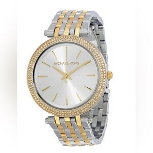 Michael Kors Two-Tone Gold and Silver Crystal-Trim Women's Watch